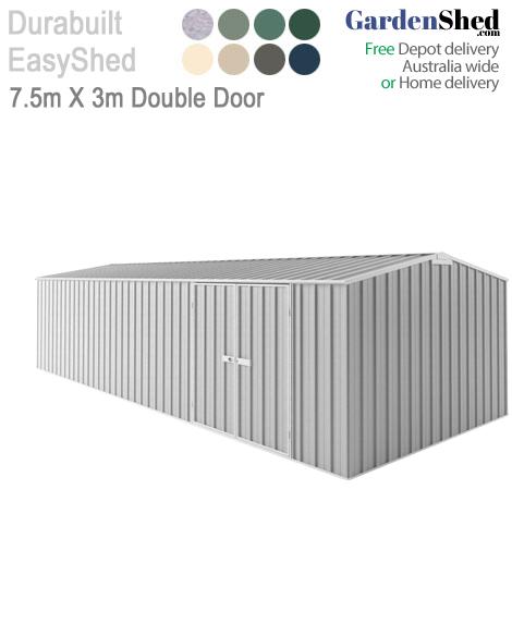 EasySheds 7.5m x 3m Double Door Workshop