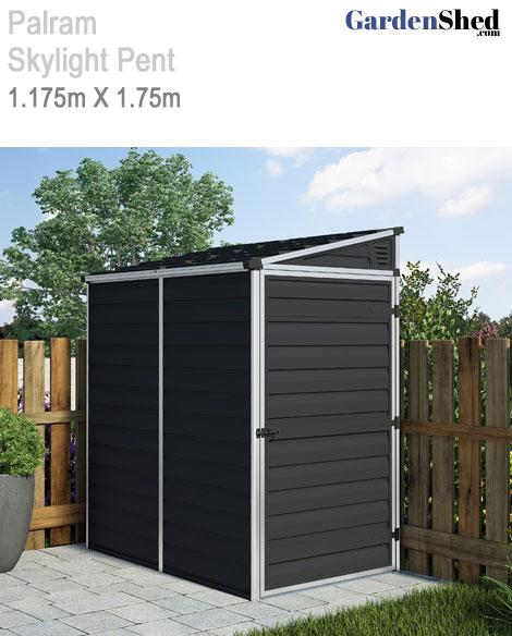 Palram Skylight Pent 1.175m(W) x 1.75m(D) Plastic Shed with Floor - FREE HOME...