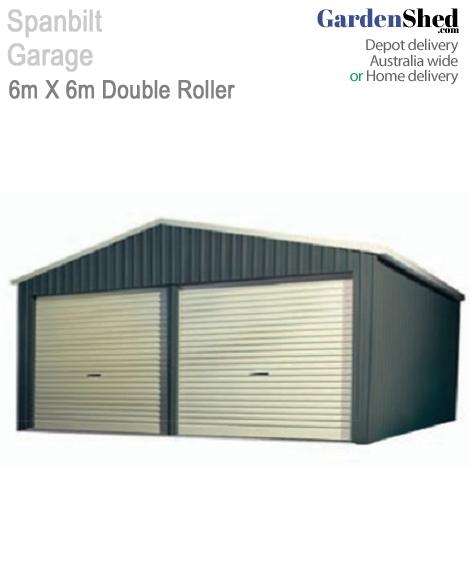 Spanbilt Double Garage 6m x 6m - 2.4 Wall