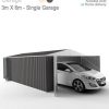 EasySheds 3 x 6m Single Garage with access door